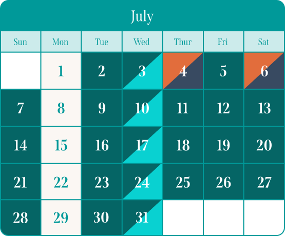 july calendar